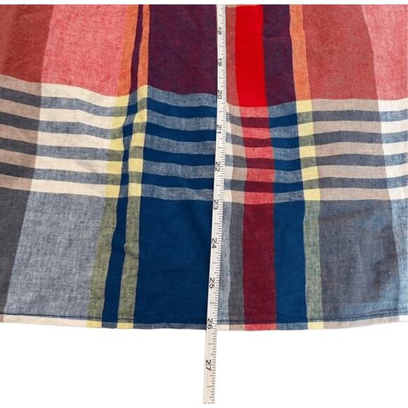 Lane Bryant NWT Off Shoulder Madras Plaid Linen Blend Top 18/20P (Plus Petite) - Picture 5 of 8